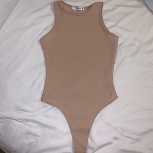 Miss guided tan halter bodysuit